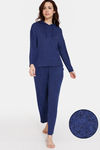 Zivame Jaspe Knit Poly Lifewear Set - Medieval Blue — thumbnail 1